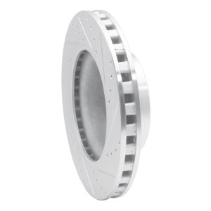 Pontiac GTO Brake Rotors (1) - Front Left - R1 Concepts - Drilled & Slotted - Silver - `05-`06